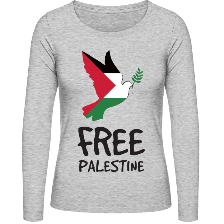Free Palestine Dove Of Peace Langermet skjorte for kvinner contain pic