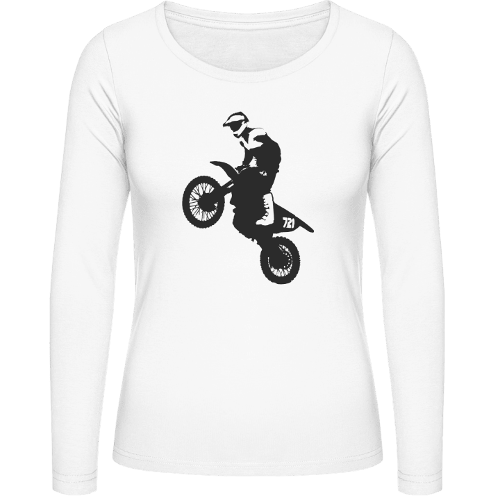 Motocross Illustration T-shirt à manches longues pour femmes contain pic