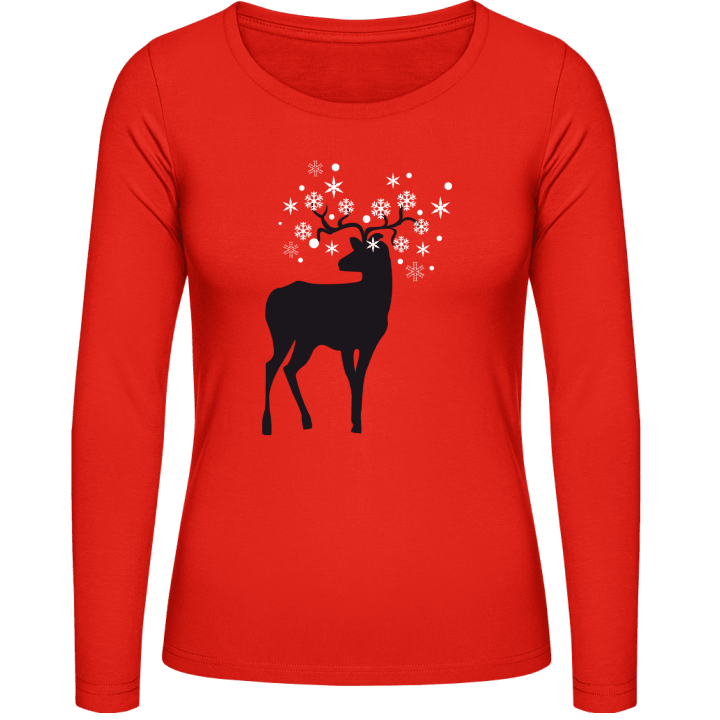 Deer Antlers Snowflake Women long Sleeve Shirt 0 image
