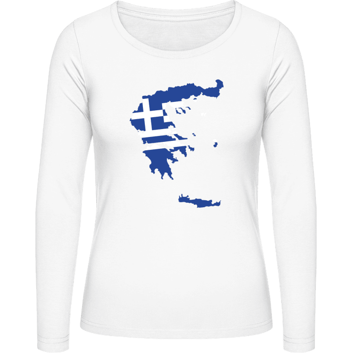 Greece Map T-shirt à manches longues pour femmes contain pic