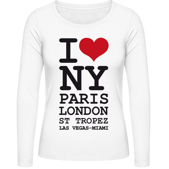 I Love NY Paris London Camisa de manga larga para mujer contain pic