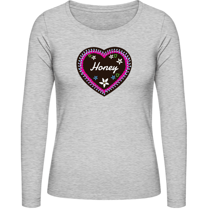 Honey Gingerbread heart T-shirt à manches longues pour femmes contain pic