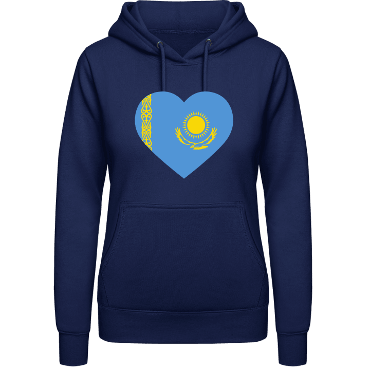 Kazakhstan Heart Flag Felpa con cappuccio da donna contain pic