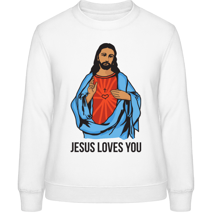 Jesus Loves You Sweatshirt för kvinnor contain pic