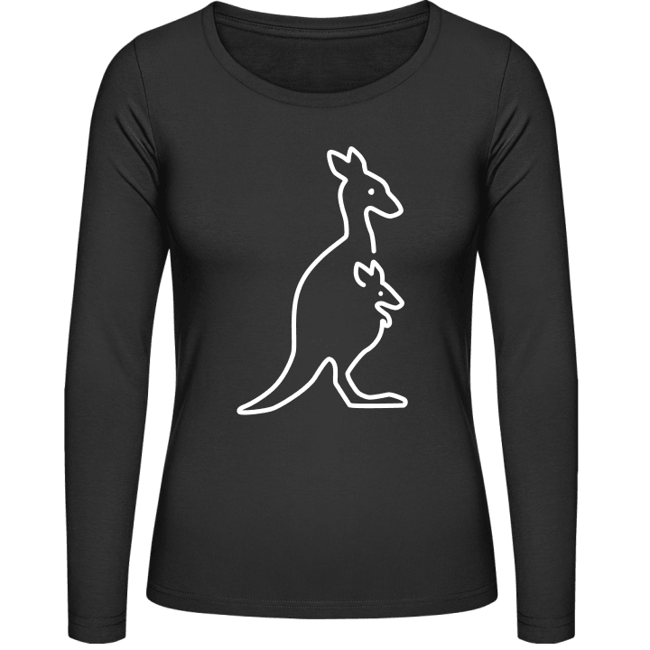 Kangaroo With Baby Lineart Vrouwen Lange Mouw Shirt 0 image