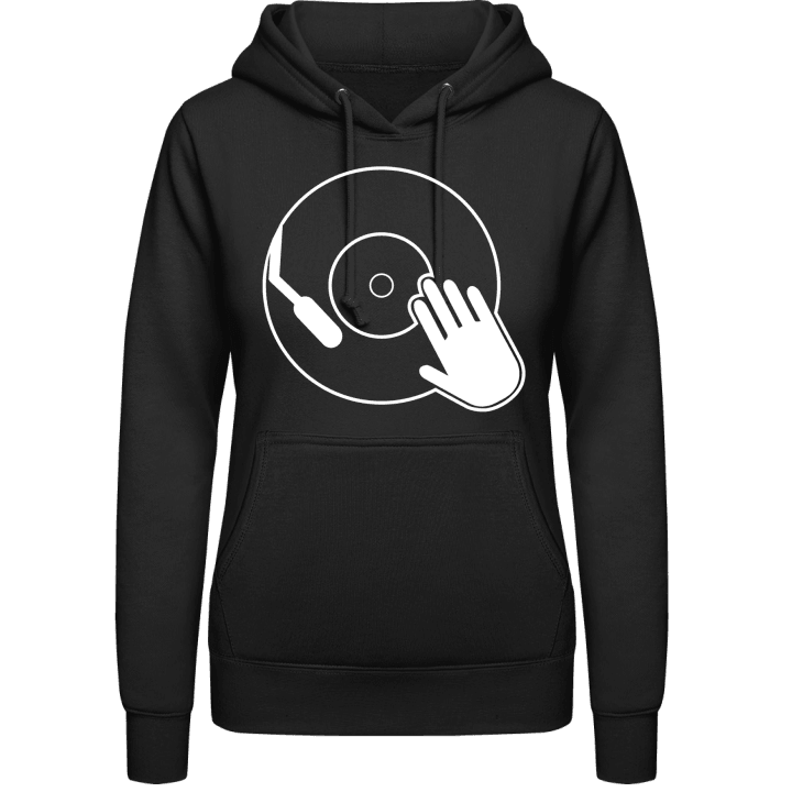 Scratching Vinyl Vrouwen Hoodie contain pic