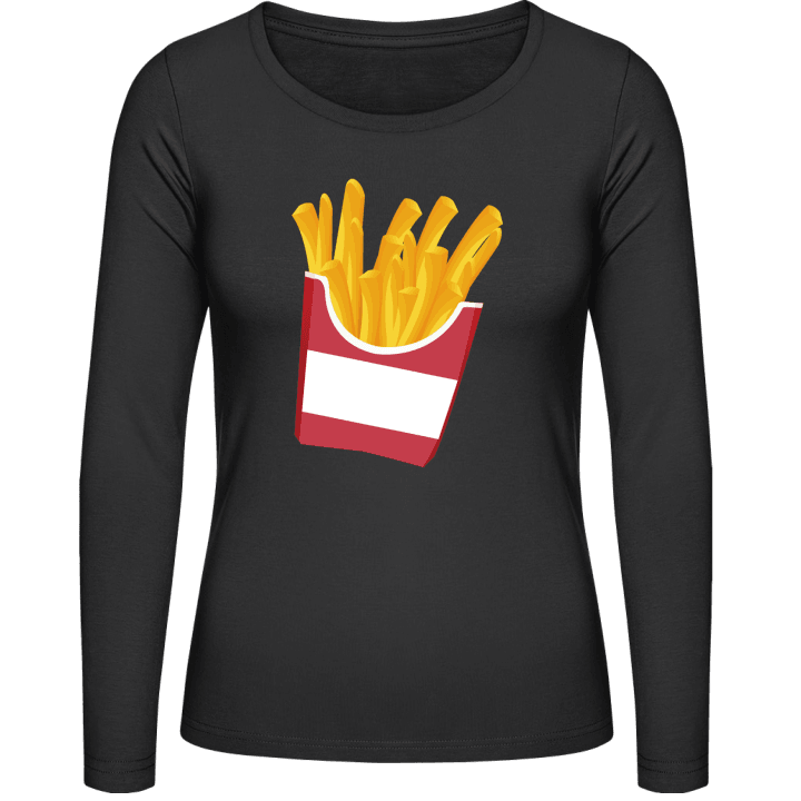 French Fries Illustration Langermet skjorte for kvinner contain pic