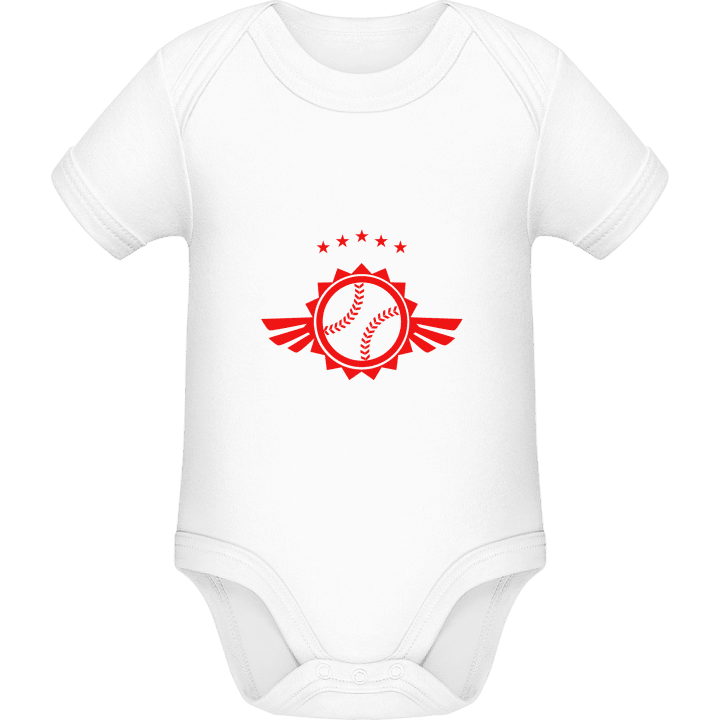 Baseball Symbol Winged Baby Rompertje contain pic