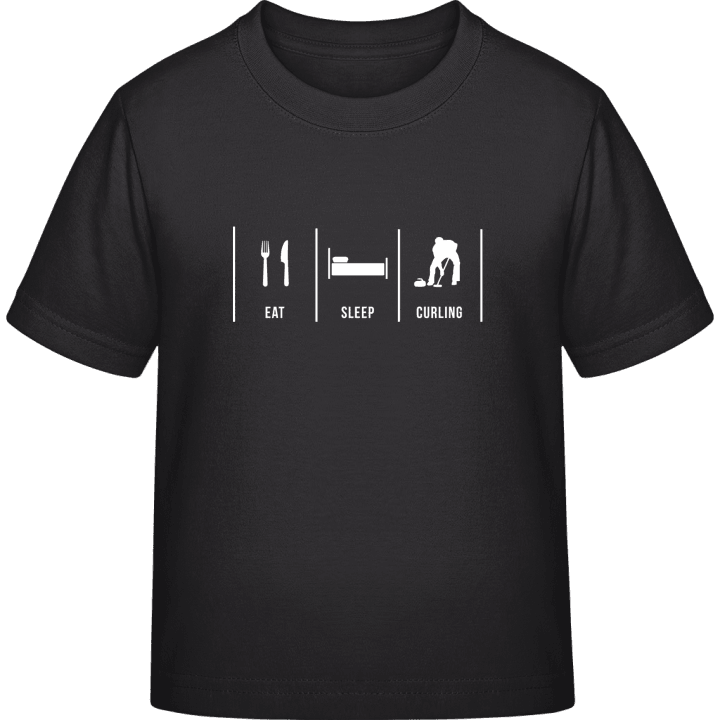 Eat Sleep Curling Kids T-shirt contain pic