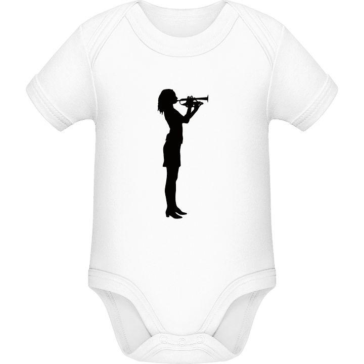 Female Trumpet Player Baby Romper contain pic