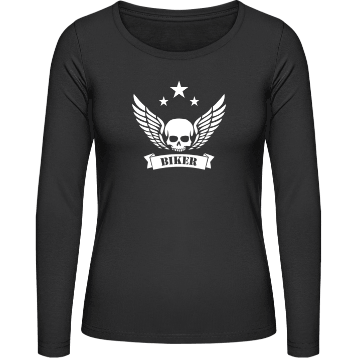 Biker Skull Winged T-shirt à manches longues pour femmes 0 image