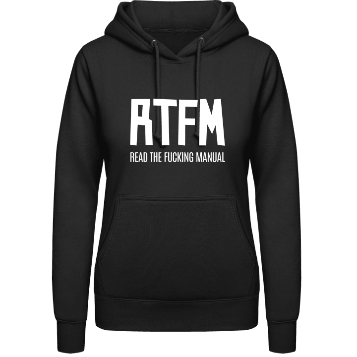 RTFM Read The Fucking Manual Sweat à capuche pour femme contain pic