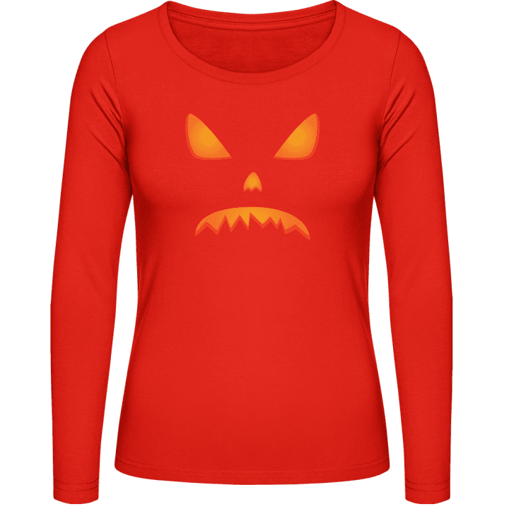Angry Halloween Pumpkin Effect T-shirt à manches longues pour femmes 0 image