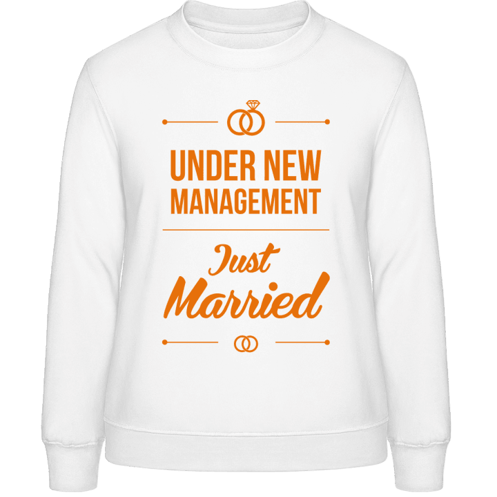 Just Married Under New Management Sweatshirt för kvinnor contain pic