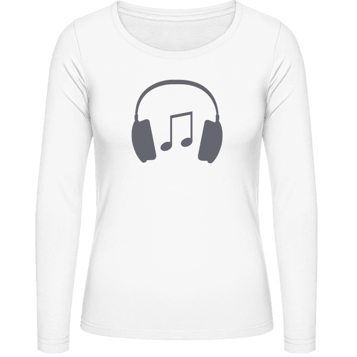 Headphones with Music Note Langermet skjorte for kvinner contain pic