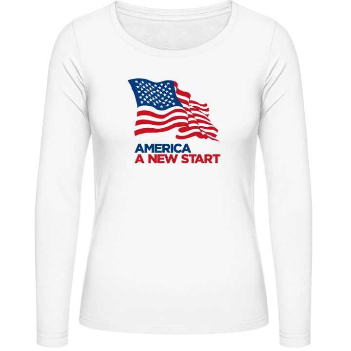 America Flag Langermet skjorte for kvinner contain pic