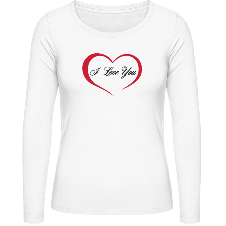 I Love You Heart Langermet skjorte for kvinner contain pic
