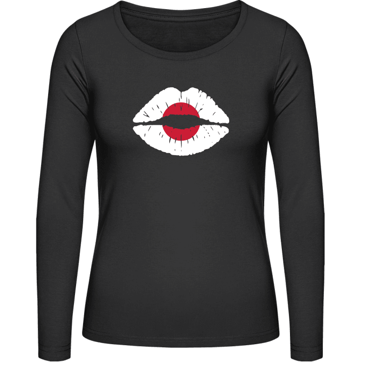Japanese Kiss Flag Vrouwen Lange Mouw Shirt contain pic