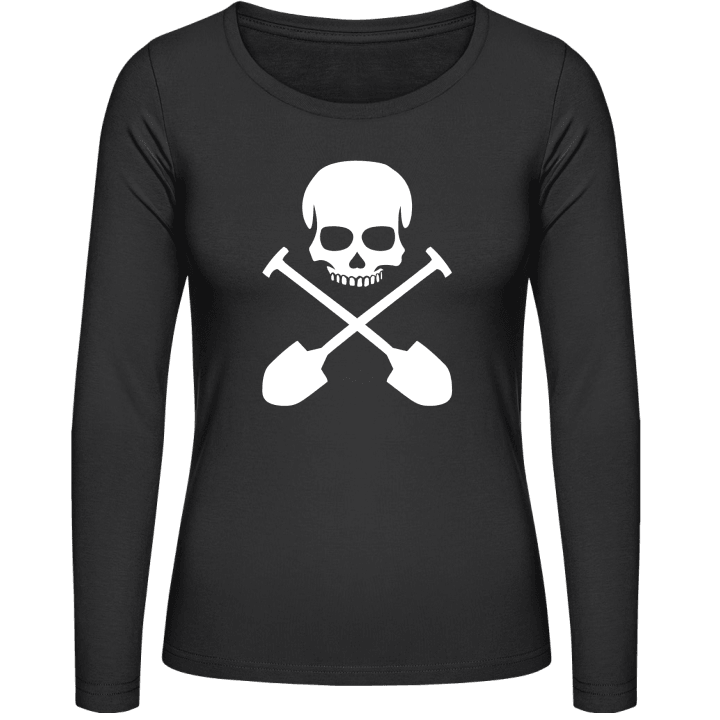 Shoveling Skull T-shirt à manches longues pour femmes contain pic