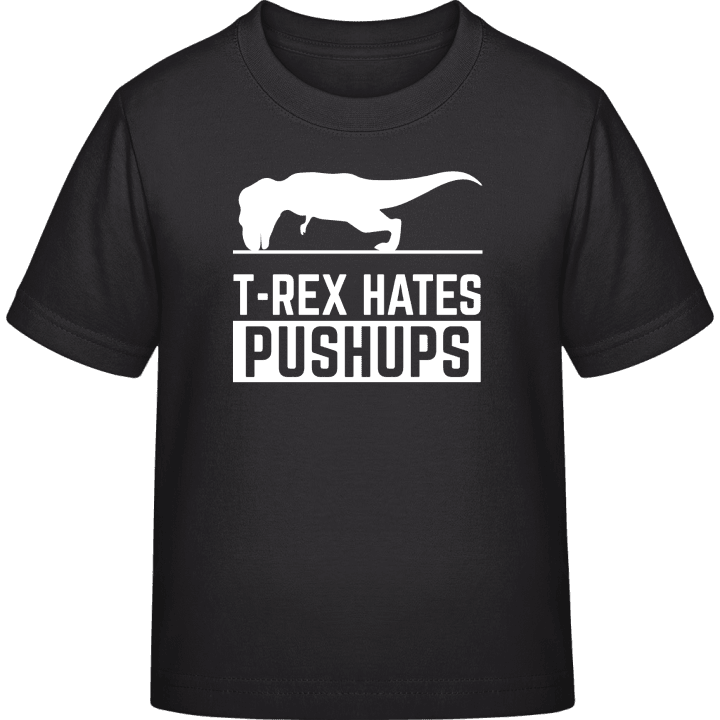T-Rex Hates Pushups Funny Kinder T-Shirt contain pic