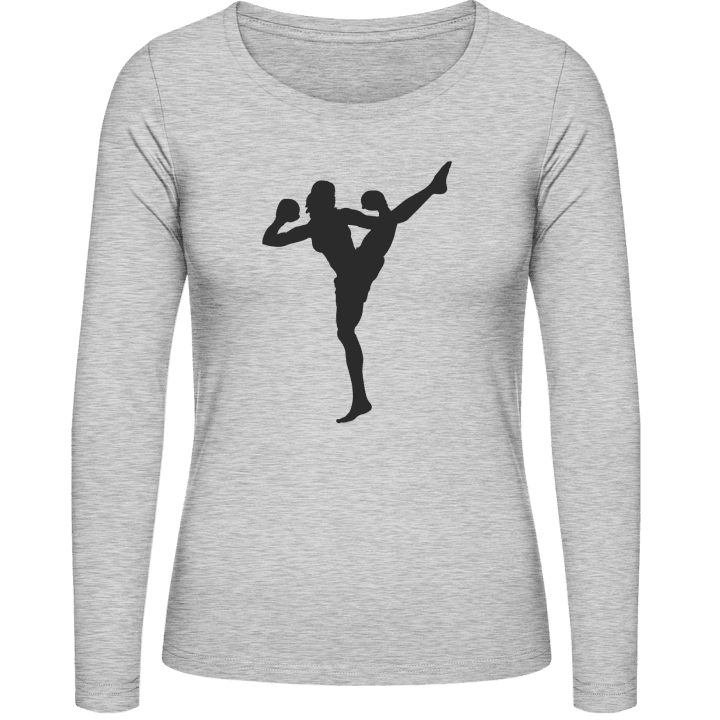 Kickboxing Woman Langermet skjorte for kvinner contain pic