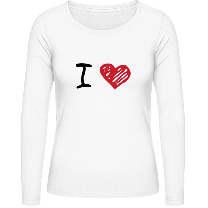 I Love Red Heart Langermet skjorte for kvinner contain pic
