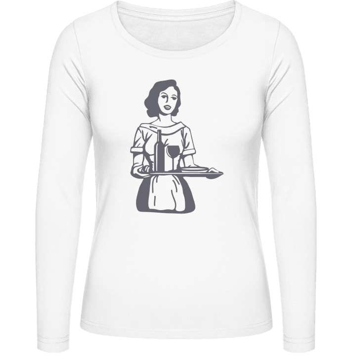 Waitress Vrouwen Lange Mouw Shirt contain pic