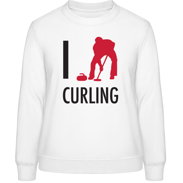 I Love Curling Sweatshirt för kvinnor contain pic