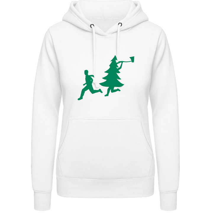 Christmas Tree Attacks Man With Ax Vrouwen Hoodie 0 image