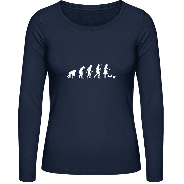 Female Farmer Evolution Langermet skjorte for kvinner contain pic