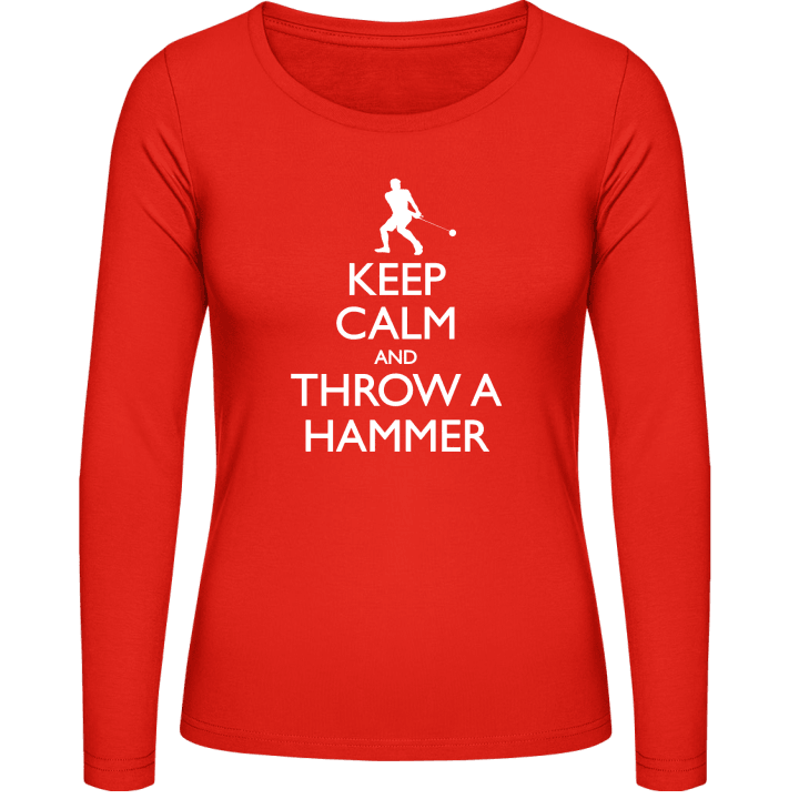 Keep Calm And Throw A Hammer Vrouwen Lange Mouw Shirt contain pic