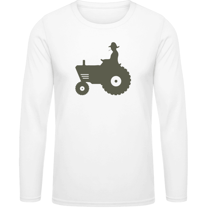 Farmer Driving Tractor T-shirt à manches longues contain pic