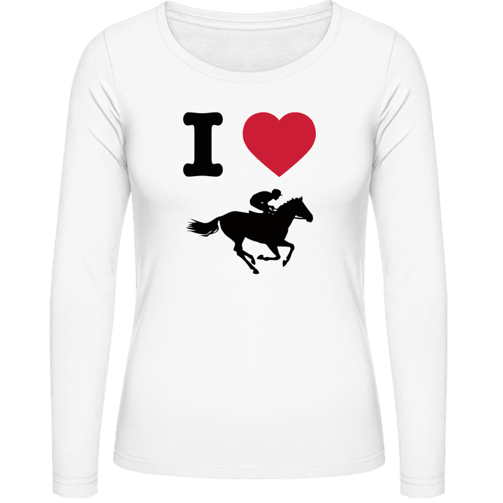 I Heart Horse Races Langermet skjorte for kvinner contain pic