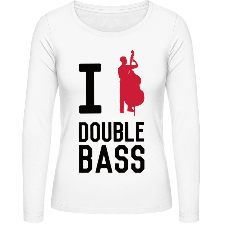 I Love Double Bass Vrouwen Lange Mouw Shirt contain pic