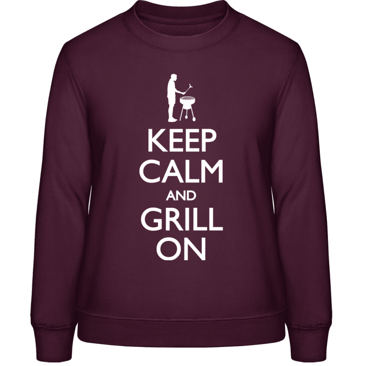 Keep Calm and Grill on Frauen Sweatshirt contain pic