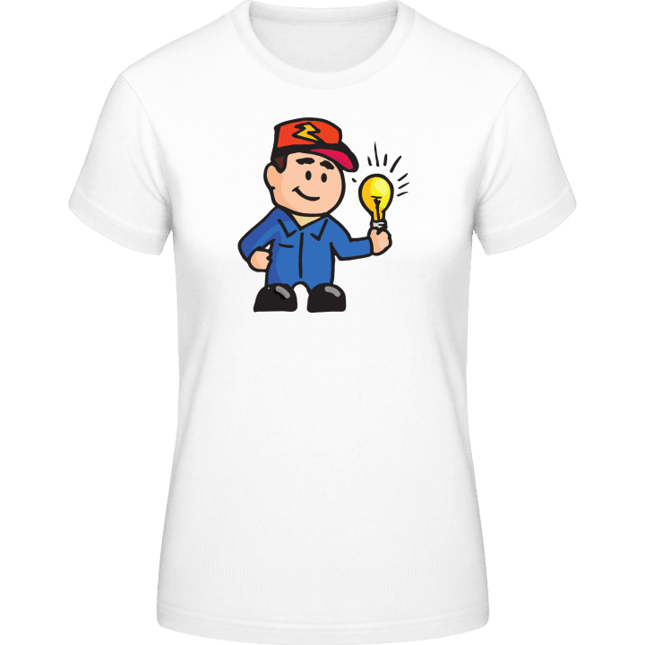 Electrician Comic T-skjorte for kvinner contain pic