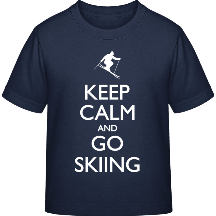 Keep Calm and go Skiing T-skjorte for barn contain pic