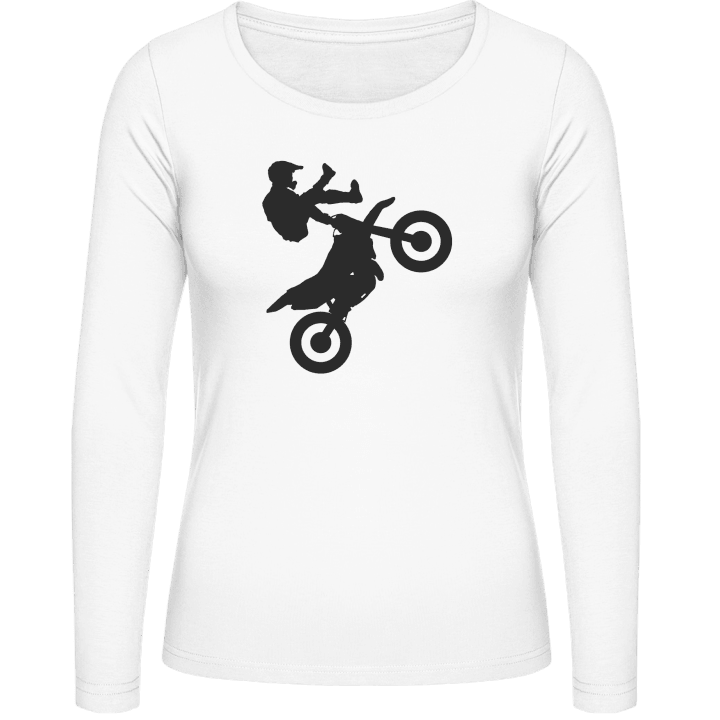 Motocross Silhouette Vrouwen Lange Mouw Shirt contain pic