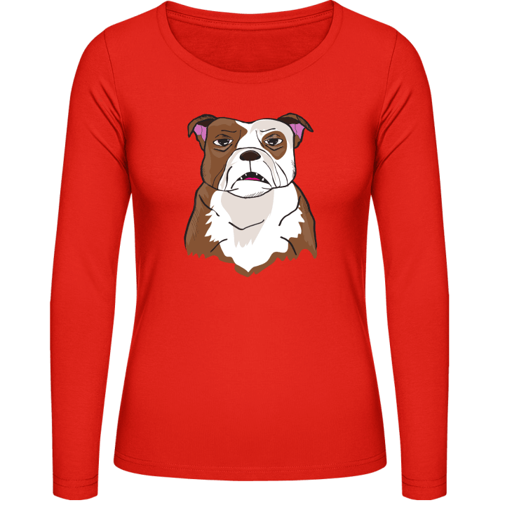 Bulldog tegneserie Langærmet skjorte til kvinder 0 image