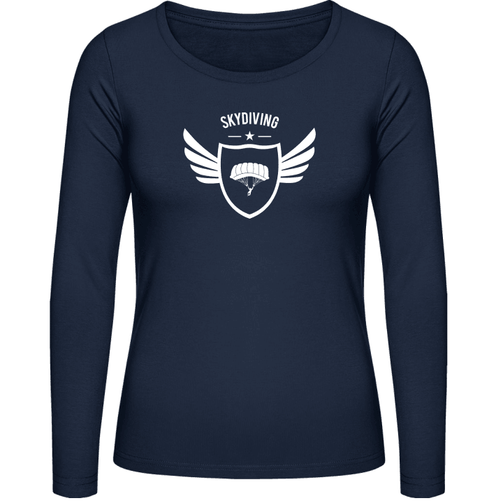 Skydiving Winged Langermet skjorte for kvinner contain pic