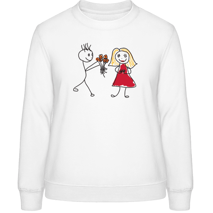 Couple in Love with Flowers Comic Sweatshirt för kvinnor contain pic