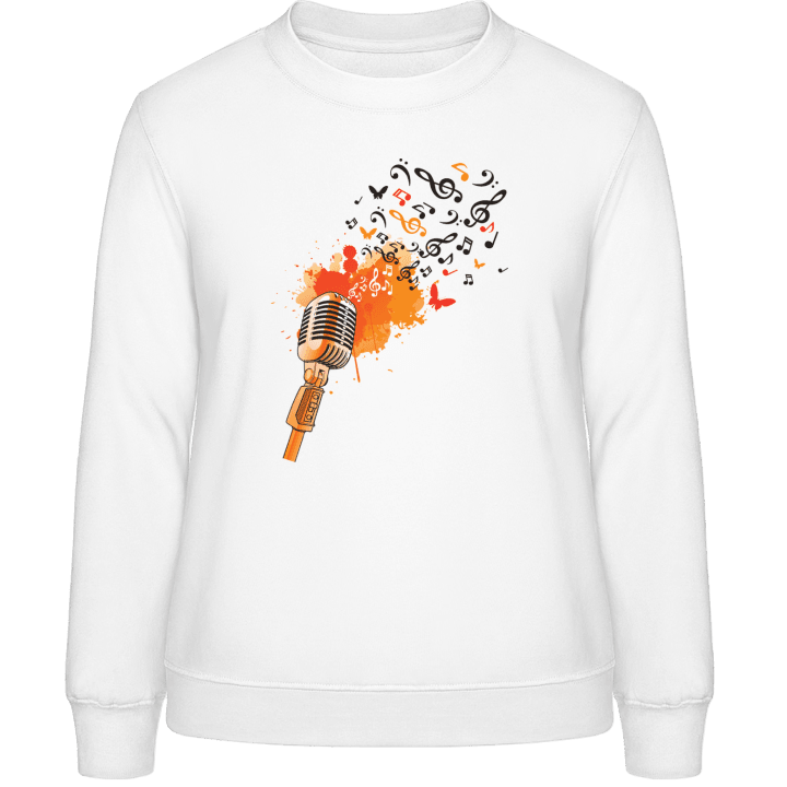 Microphone Stylish With Music Notes Sweatshirt för kvinnor contain pic