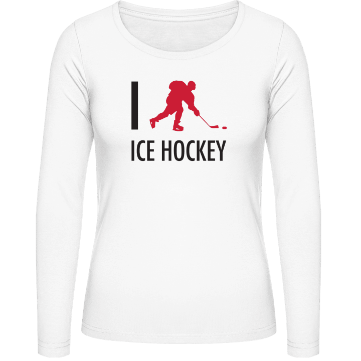 I Love Ice Hockey T-shirt à manches longues pour femmes contain pic