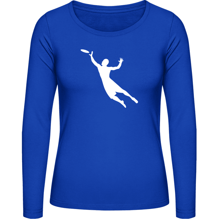 Frisbee Player Silhouette Camisa de manga larga para mujer contain pic