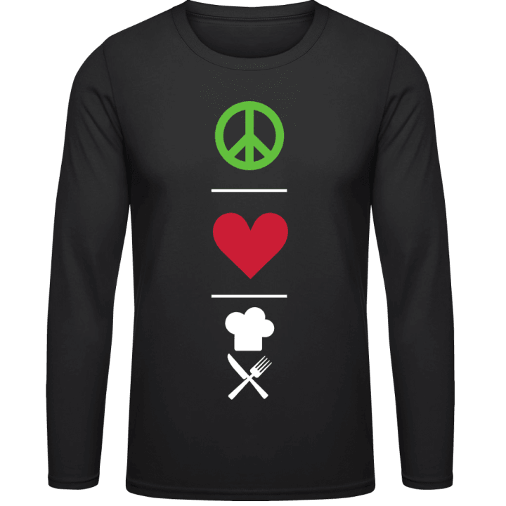 Peace Love Cooking Langermet skjorte contain pic