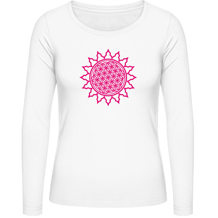 Flower of Life Shining Langermet skjorte for kvinner contain pic