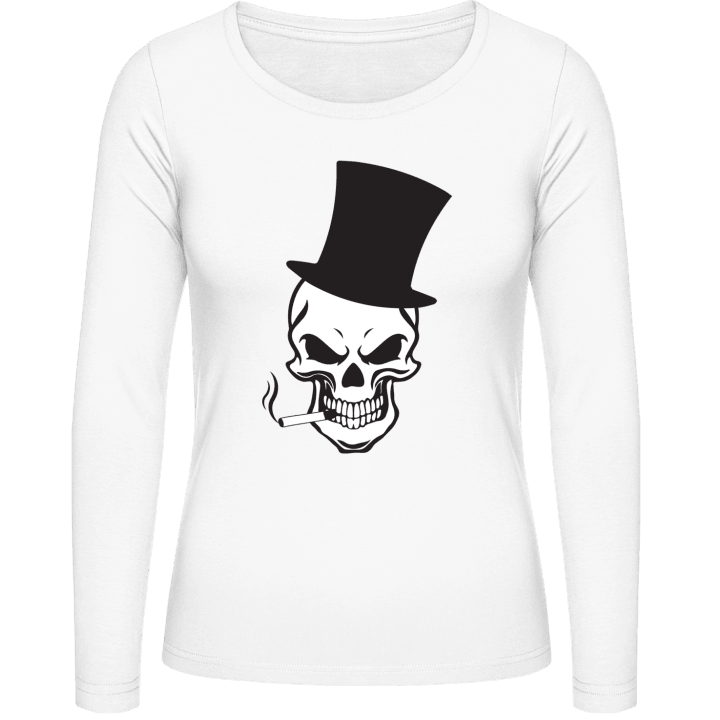 Smoking Skull Camisa de manga larga para mujer contain pic