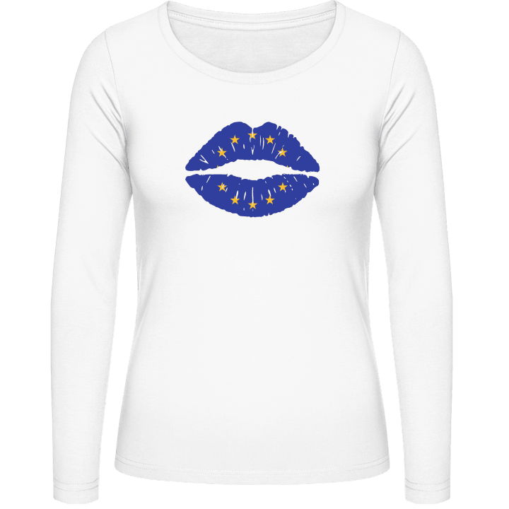 EU Kiss Flag Langermet skjorte for kvinner contain pic