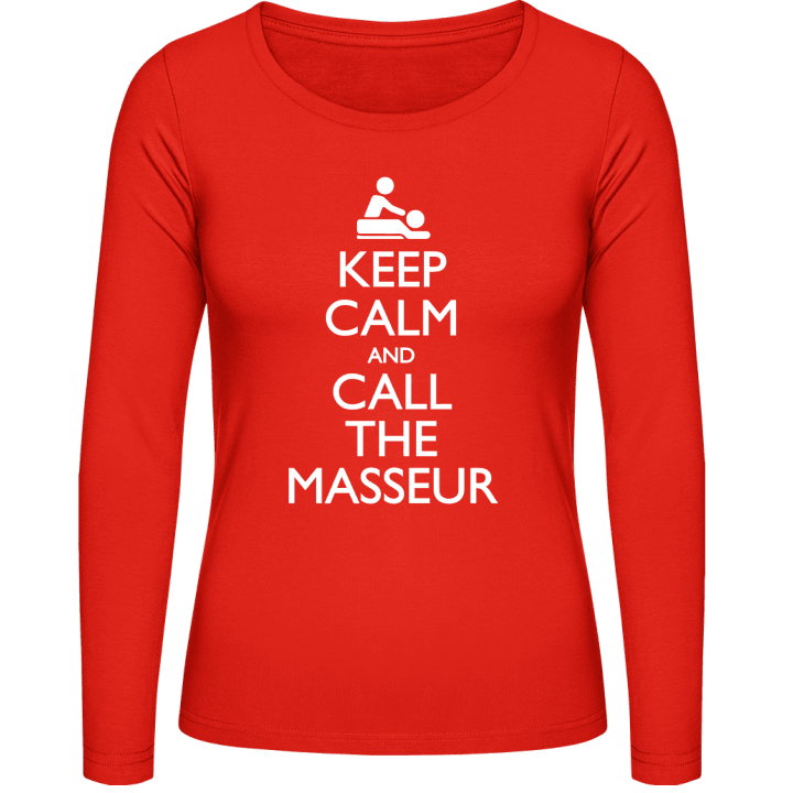 Keep Calm And Call The Masseur Langærmet skjorte til kvinder 0 image