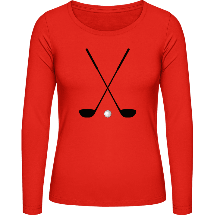 Golf Club and Ball Vrouwen Lange Mouw Shirt contain pic
